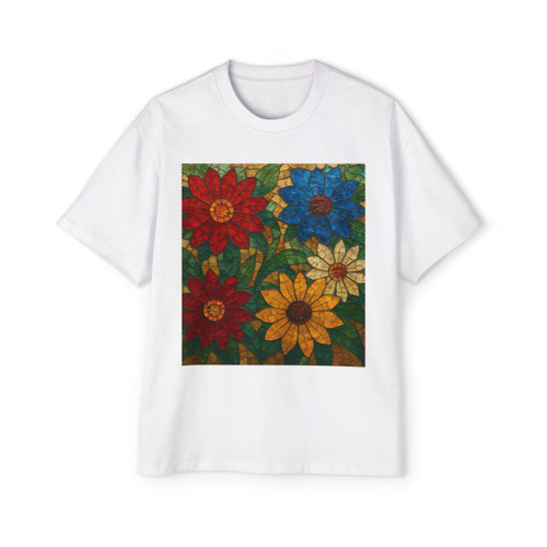 Nature's Mosaic Dance - Men's Heavy Oversized Tee