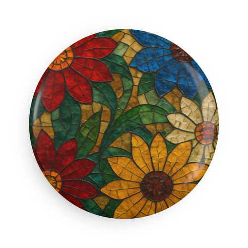 Nature's Mosaic Dance - Button Magnet, Round (1 & 10 pcs)