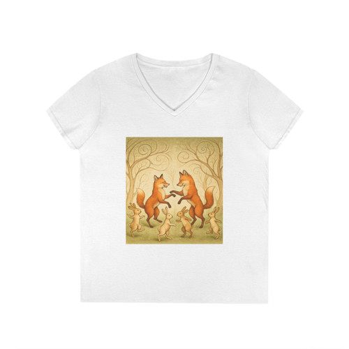 Whimsical Forest Dance - Ladies' V-Neck T-Shirt