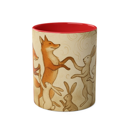 Whimsical Forest Dance - Two-Tone Coffee Mugs, 11oz