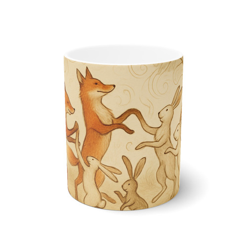Whimsical Forest Dance - White Ceramic Mug, 11oz and 15oz
