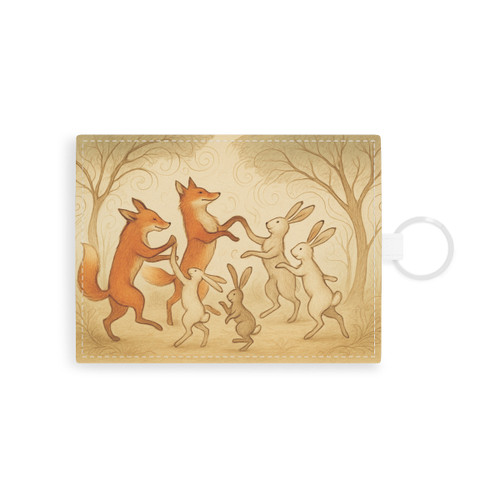 Whimsical Forest Dance - Saffiano Leather Card Holder