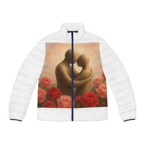 Eternal Embrace - Men's Puffer Jacket (AOP)
