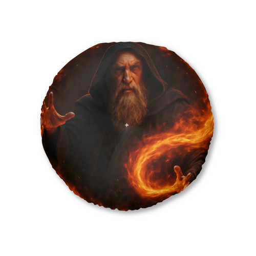 Elemental Firestorm - Tufted Floor Pillow, Round