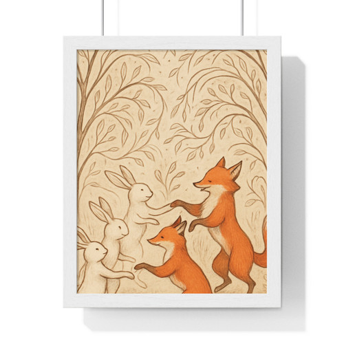 Whimsical Forest Dance - Vertical Framed Poster