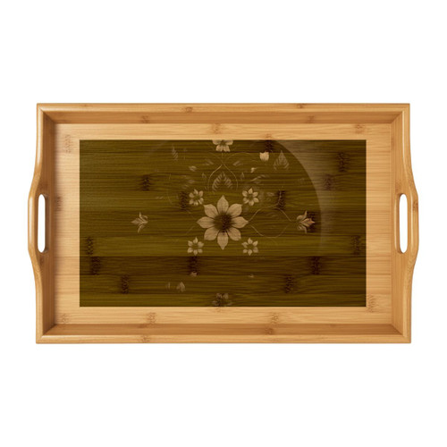 Whimsical Nature Dance - Bamboo Serving Tray (Engraving)