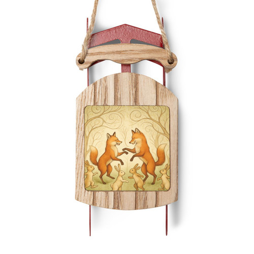 Whimsical Forest Dance - Sled Ornaments