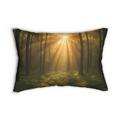 Serene Forest Retreat - Spun Polyester Lumbar Pillow