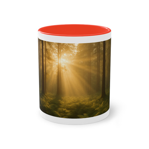 Serene Forest Retreat - Two-Tone Coffee Mug, 11oz