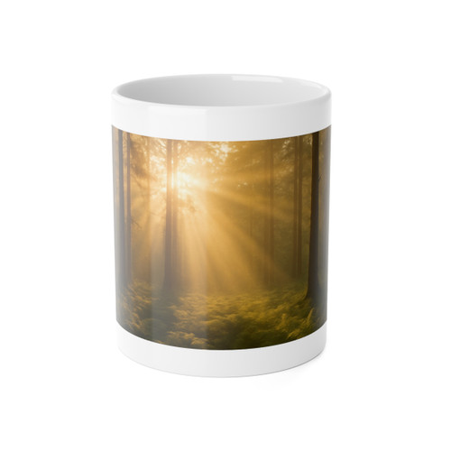 Serene Forest Retreat - White Ceramic Mug, 11oz