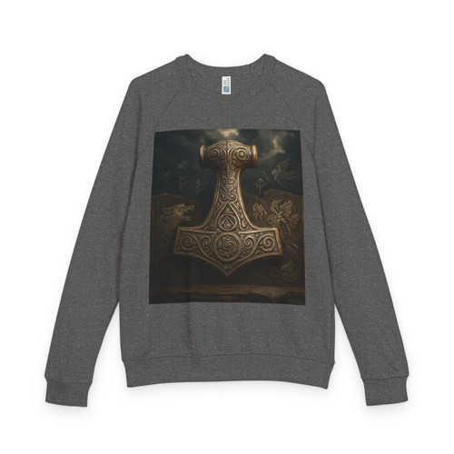 Mjölnir's Might - Unisex French Terry Raglan Crewneck