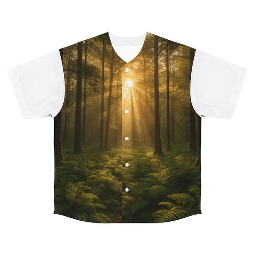 Serene Forest Retreat - Men's Baseball Jersey (AOP)
