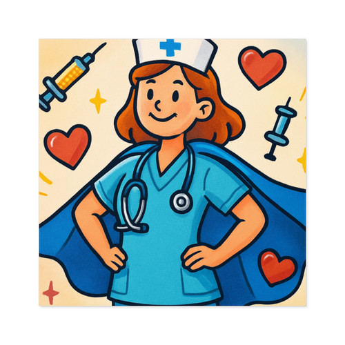 Nurse Superhero Spirit - Square Stickers, Indoor\Outdoor