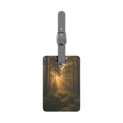 Serene Forest Retreat - Saffiano Polyester Luggage Tag, Rectangle