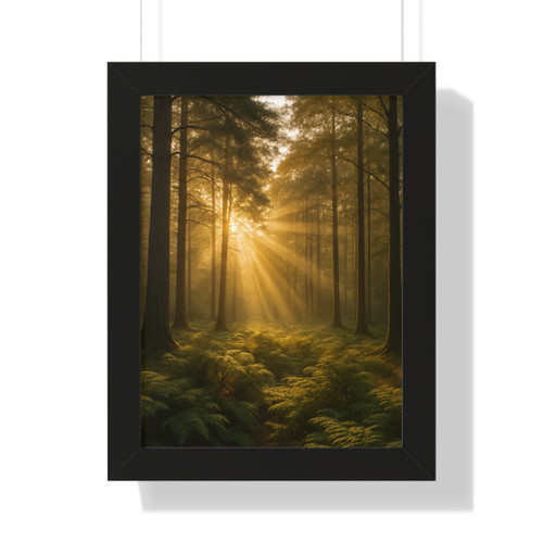 Serene Forest Retreat - Framed Vertical Poster
