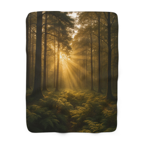 Serene Forest Retreat - Sherpa Fleece Blanket