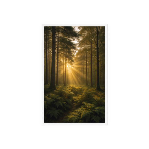 Serene Forest Retreat - Acrylic Sign with Wooden Stand