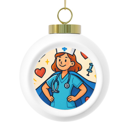 Nurse Superhero Spirit - Christmas Ball Ornament