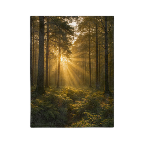 Serene Forest Retreat - Velveteen Microfiber Blanket
