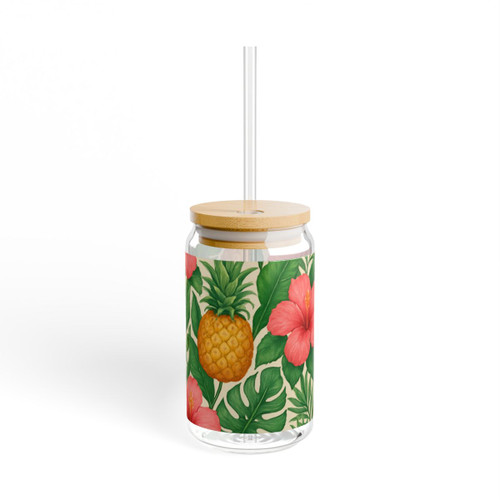 Tropical Oasis Escape - Sipper Glass, 16oz