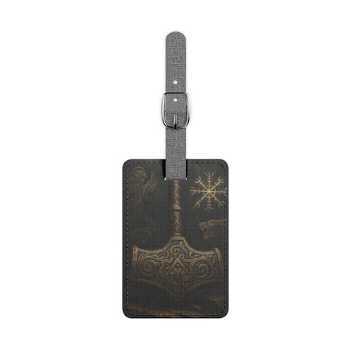 Mjölnir's Might - Saffiano Polyester Luggage Tag, Rectangle