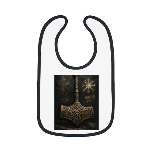Mjölnir's Might - Baby Contrast Trim Jersey Bib