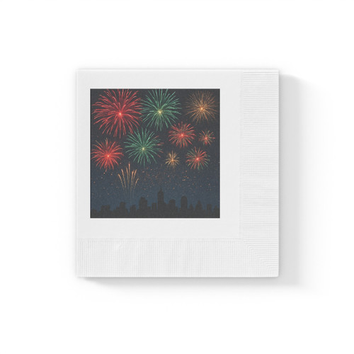 Midnight Sparkle - White Coined Napkins
