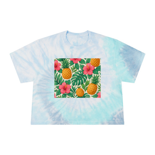 Tropical Oasis Escape - Women's Tie-Dye Crop Tee