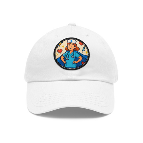 Nurse Superhero Spirit - Dad Hat with Leather Patch (Round)