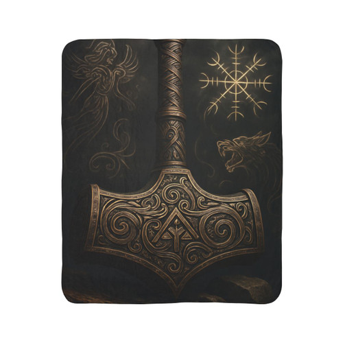 Mjölnir's Might - Fleece Sherpa Blanket