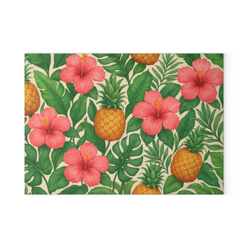 Tropical Oasis Escape - Glass Cutting Board