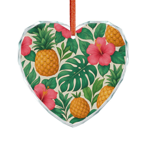 Tropical Oasis Escape - Crystal Glass Ornament