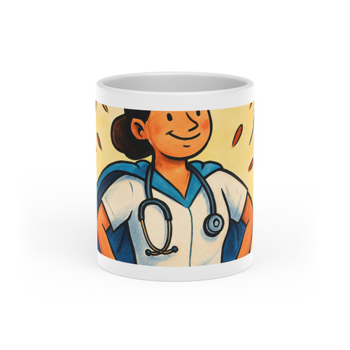 Nurse Superhero Spirit - Heart-Shaped Mug