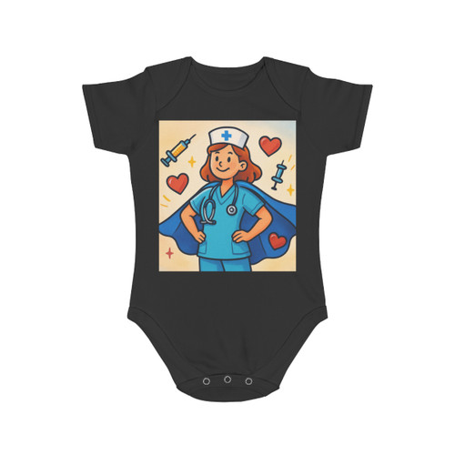 Nurse Superhero Spirit - Short Sleeve Baby Bodysuit
