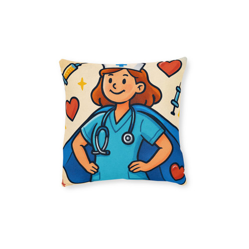Nurse Superhero Spirit - Square Pillow - Pink Back