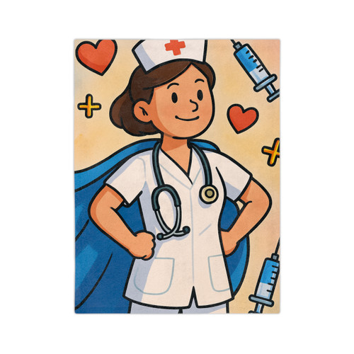 Nurse Superhero Spirit - Velveteen Microfiber Blanket