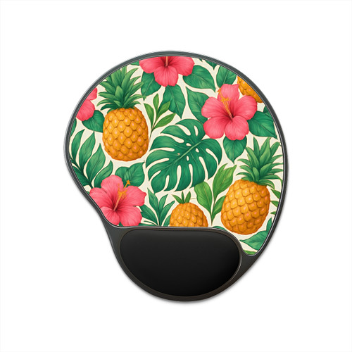 Tropical Oasis Escape - Mouse Pad With Wrist Rest