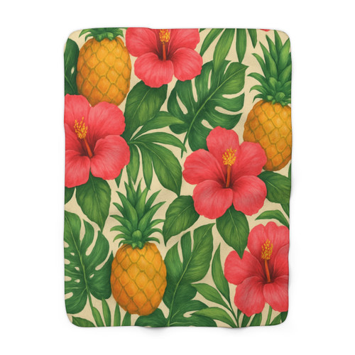 Tropical Oasis Escape - Sherpa Fleece Blanket