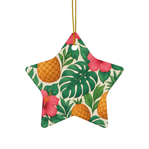 Tropical Oasis Escape - Ceramic Ornament, 4 Shapes