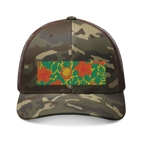 Tropical Oasis Escape - Camouflage Trucker Hat (Embroidery)