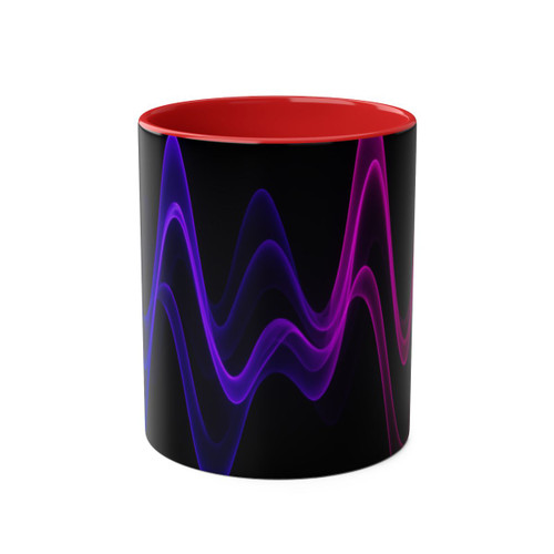 Rhythmic Waves - Two-Tone Coffee Mugs, 11oz