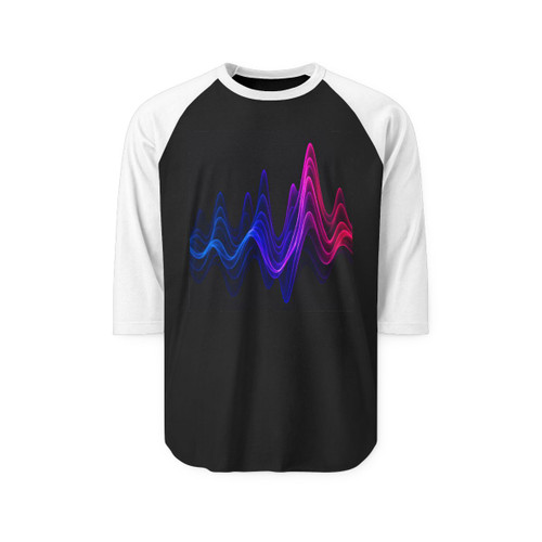 Rhythmic Waves - Unisex Three-Quarter Sleeve Raglan Shirt