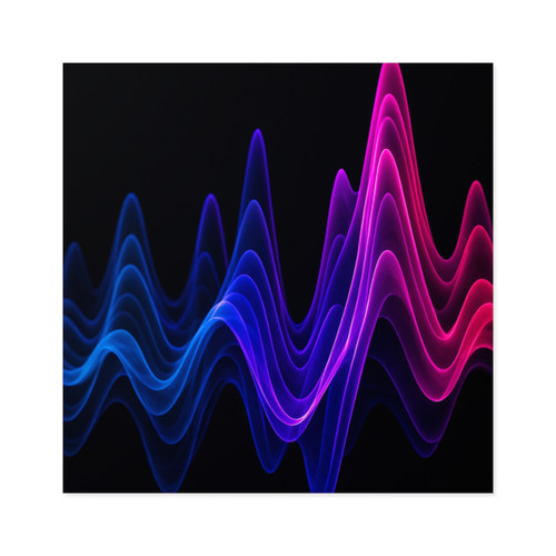 Rhythmic Waves - Laminate Stickers, Square