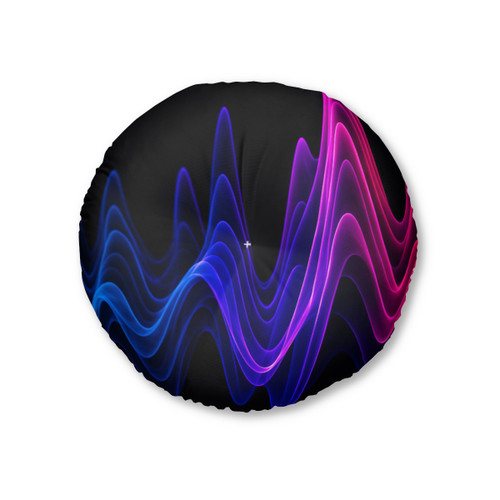 Rhythmic Waves - Tufted Floor Pillow, Round