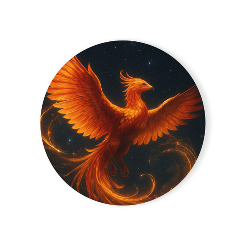 Celestial Phoenix Dance - Cork Back Coaster