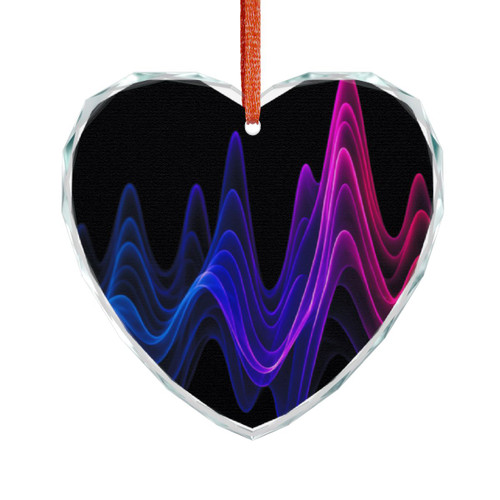 Rhythmic Waves - Crystal Glass Ornament