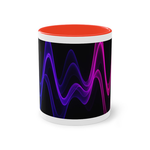 Rhythmic Waves - Two-Tone Coffee Mug, 11oz