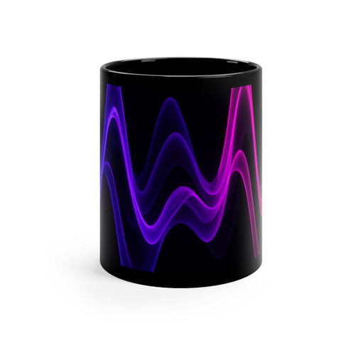 Rhythmic Waves - Black Coffee Mug, 11oz