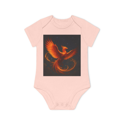 Celestial Phoenix Dance - Baby Organic Short Sleeve Bodysuit