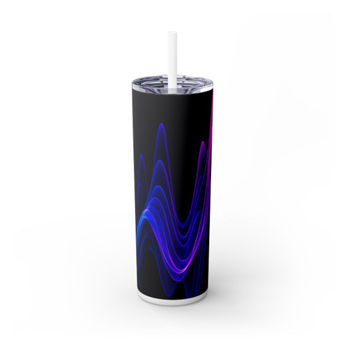 Rhythmic Waves - Skinny Tumbler with Straw, 20oz